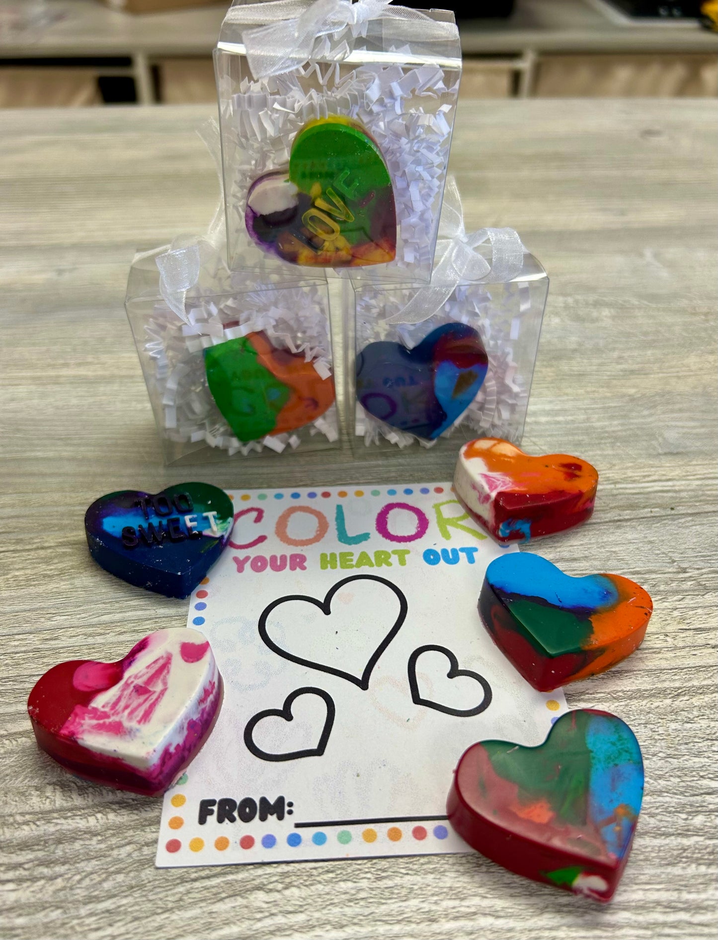 Valentine’s Day Card Crayons