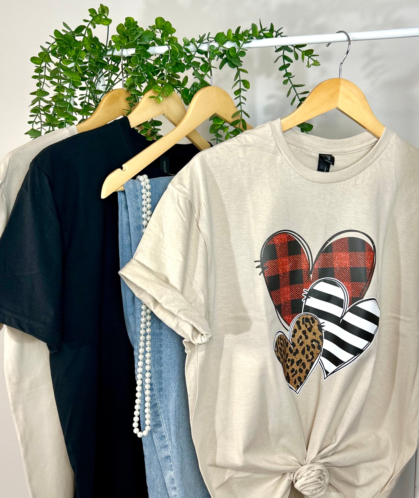 Plaid Hearts T-Shirt